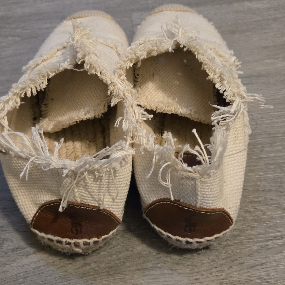 Ralph Laurence Frayed Canvas Slip-On Shoes